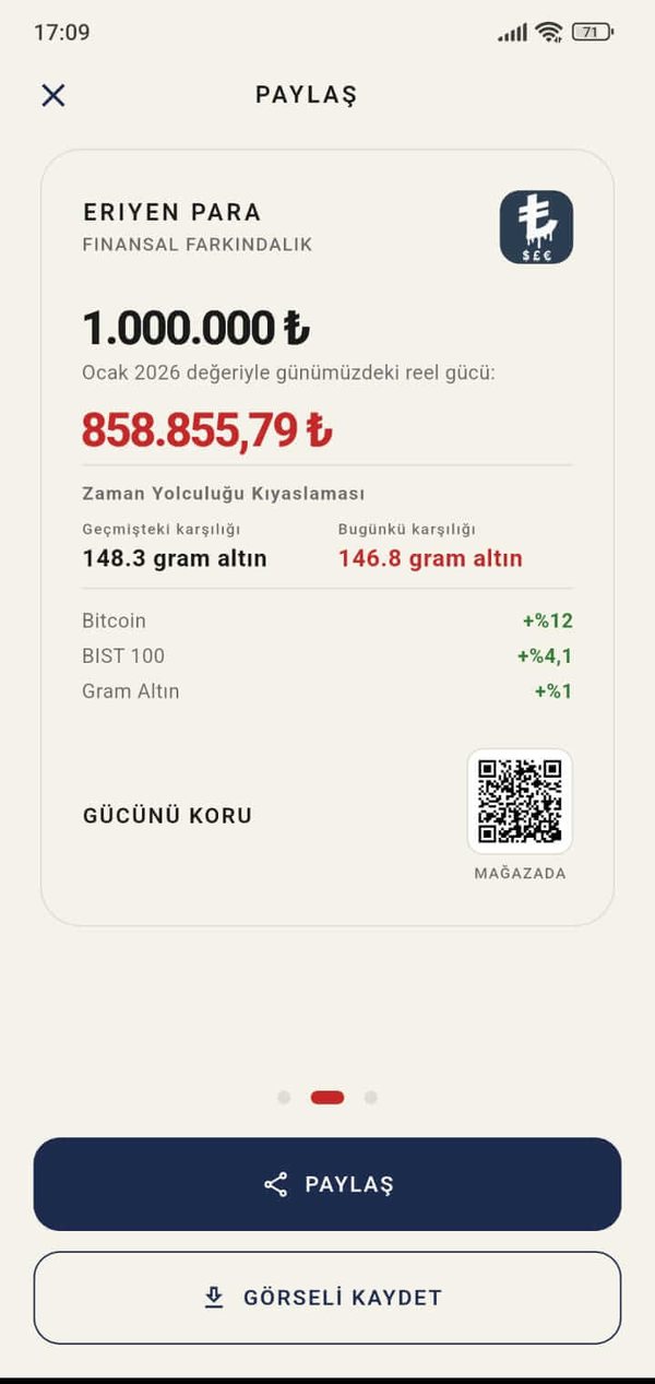 Sonucu paylaşma ekranı