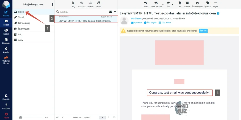 Web Mail Gelen Kutusu