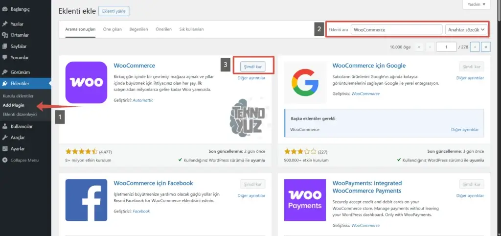 Wordpress Woocommerce Kurulumu