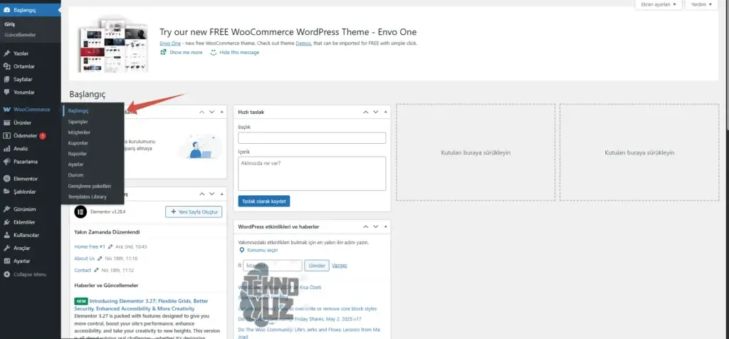 Woocommerce Eklenti Menüsü