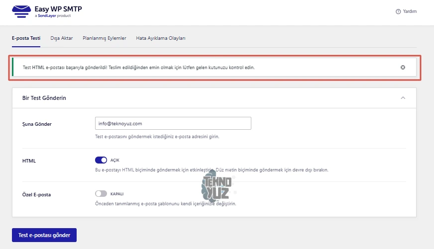 SMTP Test Mail